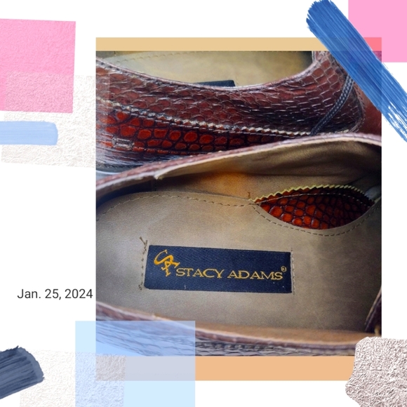 Stacy Adams Genuine Leather/Snake Men Oxford Shoes, size 10M (Never Worn) 🎩👞👞 - Picture 7 of 7